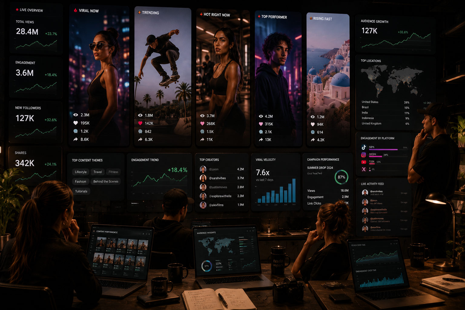 Media analytics and performance interface